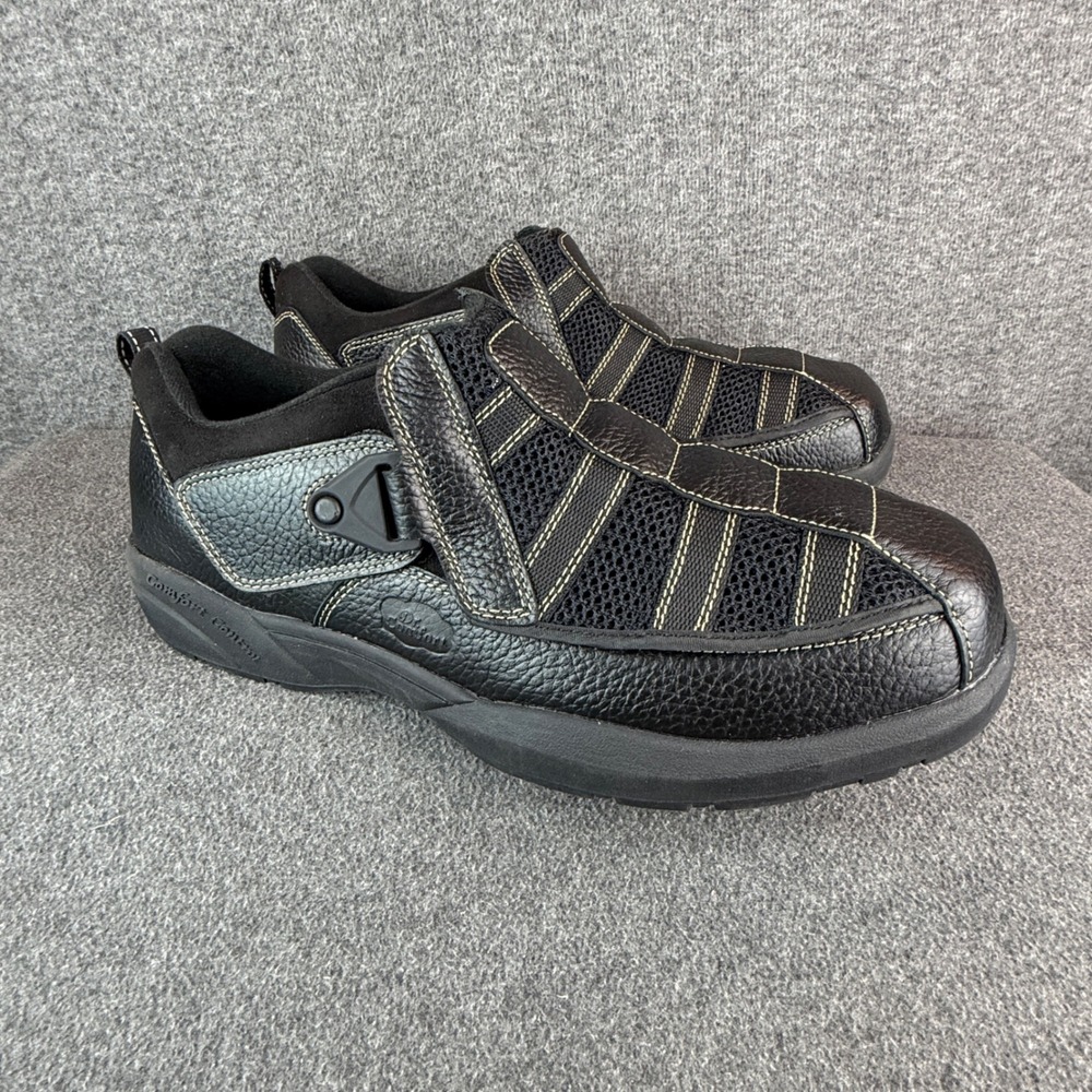 Dr. Comfort Edward X Walking Shoes Men 15XW Black Leather Mesh Orthopedic